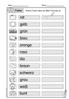 Aperçu - Apprentissages en autonomie - Allemand - Feuilles d'exercices sur le thème des couleurs (Farben) - Deutsch Worksheets - Page 3
