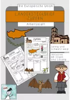 Vorschau - Arbeitsblätter - Ländersteckbrief Zypern - Deckblatt