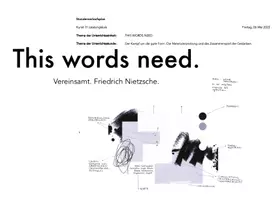 Vorschau - Stundenentwürfe - moodboard. Vereinsamt. Friedrich Nietzsche. - Deckblatt
