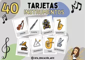 Vista previa - Tarjetas / Manipulativos - Tarjetas Instrumentos 🎷🎼🎻🎹 - página 1