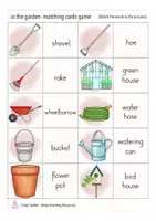 Vista previa - Hojas de trabajo - in the garden English MATCHING CARDS game / Inglés juego - página 2
