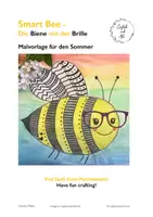 Vorschau - Mal- und Bastelvorlagen - Smart Bee - Die Biene mit der Brille. Malvorlage für den Sommer! - Deckblatt