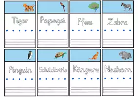 Vorschau - Stationenlernen - Lernwörter-Flipflap zum Thema „Zoo“ - Seite 3