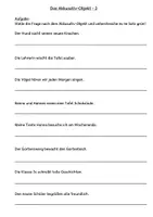 Vorschau - Arbeitsblätter - Akkusativ- und Dativ-Objekt üben Klasse 3/4 - Seite 1
