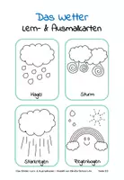 Vorschau - Mal- und Bastelvorlagen - Das Wetter: Bildkarten zum Lernen und Ausmalen - Seite 2