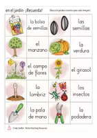 Vorschau - Spiele - en el jardín ¡RECUERDA! - Wortschatz zuordnen Spanisch / Español (Mini - Bildkarten für den Spanischunterricht) - Seite 1