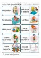 Vorschau - Spiele - rutina diaria Dominó juego Español (Grundwortschatz im Spanischunterricht) - Seite 2