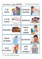 Vorschau - Spiele - rutina diaria Dominó juego Español (Grundwortschatz im Spanischunterricht) - Seite 3