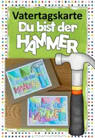 Vorschau - Mal- und Bastelvorlagen - Vatertagskarte - Du bist der HAMMER - Deckblatt