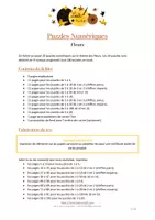 Aperçu - Apprentissages en autonomie - Puzzles numériques - Fleurs - Bande blanche - Page 1