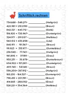 Vorschau - Arbeitsblätter - Schriftlich addieren und subtrahieren, Malen nach Zahlen - Seite 2