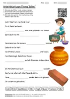 Vorschau - Arbeitsblätter - Arbeitsblatt "Lehm" + Onlineübung & MP3 + Infografik - Deckblatt