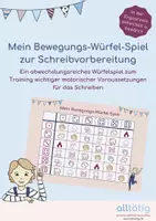 Vorschau - Stationenlernen - Großes Materialpaket: Sechs Bewegungswürfelspiele zur Schreibvorbereitung - Seite 1