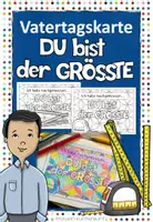 Vorschau - Mal- und Bastelvorlagen - Vatertagskarte - Du bist der Größte - Deckblatt