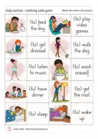 Aperçu - Jeux - daily routines English matching cards ESL game - Page 1
