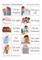 Aperçu - Jeux - daily routines English matching cards ESL game - Page 3