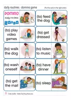 Aperçu - Jeux - daily routine Domino game English - Page 1