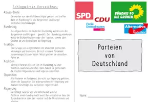 Vorschau - Arbeitsblätter - Arbeitsmappe Parteien Deutschlands - Deckblatt