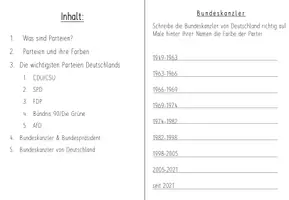 Vorschau - Arbeitsblätter - Arbeitsmappe Parteien Deutschlands - Seite 1
