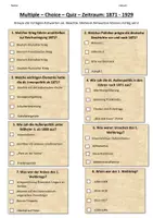 Vorschau - Arbeitsblätter - Multiple-Choice-Quiz - Bismarck + Erster + Zweiter Weltkrieg + Nationalsozialismus + Weimarer Republik - Seite 1