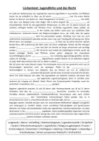 Vorschau - Arbeitsblätter - Lückentext - Jugendliche und das Recht - Seite 1