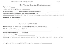 Vorschau - Arbeitsblätter - Arbeitsblatt - die Völkerwanderung (zu einem Video) - Seite 1