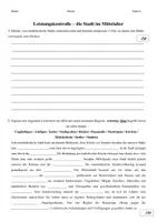 Vorschau - Arbeitsblätter - Leistungskontrolle - Die Stadt im Mittelalter - Deckblatt
