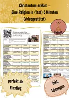 Vorschau - Arbeitsblätter - Materialpaket: Weltreligionen erklärt - Eine Religion in (fast) 5 Minuten (videogestützt) - Seite 1