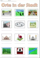 Aperçu - Feuilles d'exercices - Liste de mots "Orte in der Stadt" avec tableau de mots allemands - Page 3