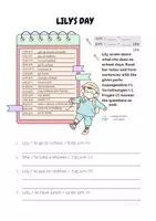 Vorschau - Arbeitsblätter - Worksheet Simple Present - Tagesablauf | Arbeitsblatt - Deckblatt