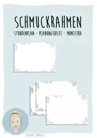 Vorschau - Mal- und Bastelvorlagen - Schmuckrahmen - Stundenplan - Monstera (Pflanze) - Deckblatt