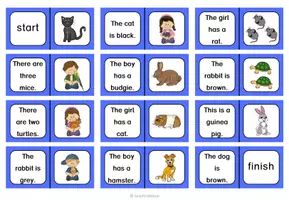 Vorschau - Stationenlernen - Easy English: differenzierte Lesedominos - pets - Seite 2