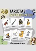 Vista previa - Tarjetas / Manipulativos - Tarjetas Instrumentos 🎷🎼🎻🎹 - Portada