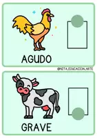 Vista previa - Decoración del aula - Tarjetas cualidades del sonido 🔊 Imágenes, signos y nombre 🐢🐓 - página 3