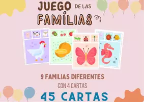 Vista previa - Juegos / Gamificación - Juego Cartas las Familias 🐶🐠🐥 Associación de famílias - página 1