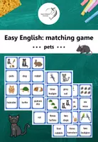 Vorschau - Stationenlernen - Easy English: matching game - pets - Deckblatt