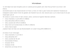 Vorschau - Stundenentwürfe - Ganzjahresplanung Deutsch Karibu Jahrgang 1 - Seite 1