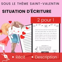 Aperçu - Feuilles d'exercices - Situation Écriture Saint-Valentin Récit Poème - Page de couverture
