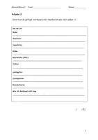 Vorschau - Klassenarbeiten - Deutscharbeit Steckbrief und Grammatik mit Lösungen - Seite 1