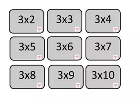 Aperçu - Jeux - Cartes pour apprendre les tables de multiplication - Page 2