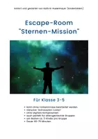 Vorschau - Stundenentwürfe - Escape Room "Sternen-Mission" - Thema Weltall und Planeten - Deckblatt