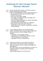 Vorschau - Stundenentwürfe - Escape Room "Sternen-Mission" - Thema Weltall und Planeten - Seite 1
