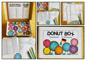 Vorschau - Fördermaterial/Inklusion - DEUTSCH - DONUT BOX (9. Schulstufe) 36 Aufgabenkarten zum Jahresstoff - Seite 1