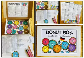 Vorschau - Fördermaterial/Inklusion - DEUTSCH - DONUT BOX (6. Schulstufe) 36 Aufgabenkarten zum Jahresstoff - Seite 1