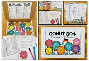 Vorschau - Fördermaterial/Inklusion - DEUTSCH - DONUT BOX (4. Schulstufe) 36 Aufgabenkärtchen zum Jahresstoff - Seite 1
