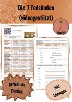 Vorschau - Arbeitsblätter - Die 7 Todsünden (videogestützt) - Deckblatt