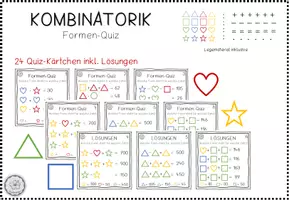 Vorschau - Stationenlernen - Kombinatorik: Formen-Quiz #edukisummer - Deckblatt