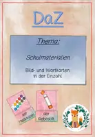 Vorschau - Poster - DaZ Schulsachen Einzahl und Mehrzahl Wort- und Bildkarten - Deckblatt