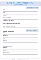 Vista previa - Hojas de trabajo - Deutsch: Charakterisierung - Merkblatt und Vorlage - página 3
