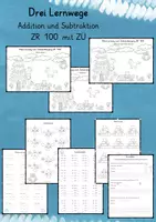 Vorschau - Arbeitsblätter - Drei Lernwege - Addition und Subtraktion - ZR 100 mit ZÜ - Deckblatt